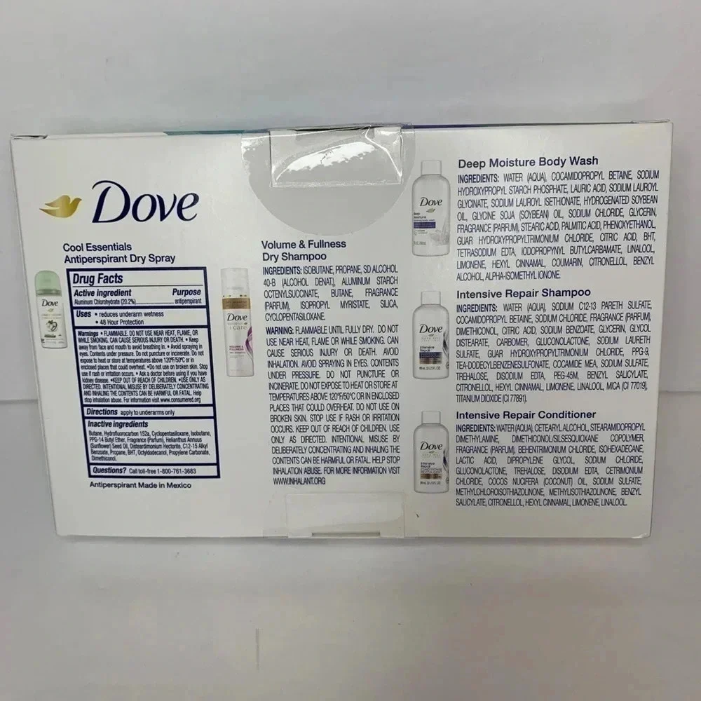 DOVE Body Wash & Beauty Essentials Travel Size Head to Toe Skin Care New
